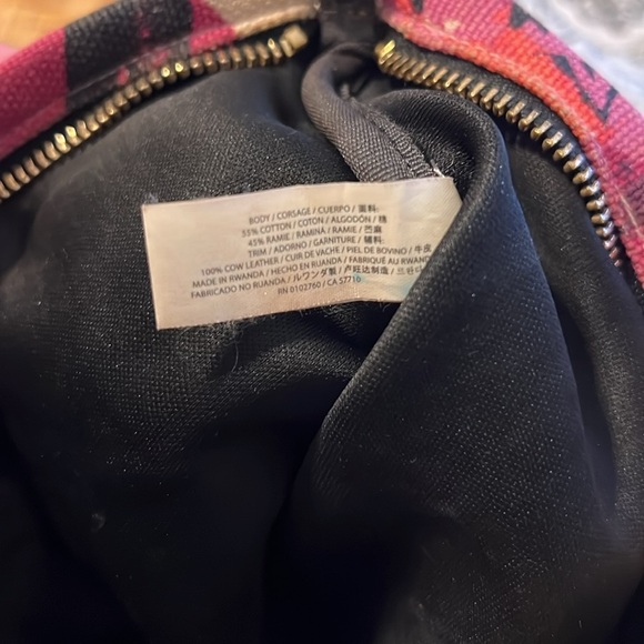 Kate Spade canvas floral bow clutch leather handle zipper closure wristlet - Picture 11 of 11